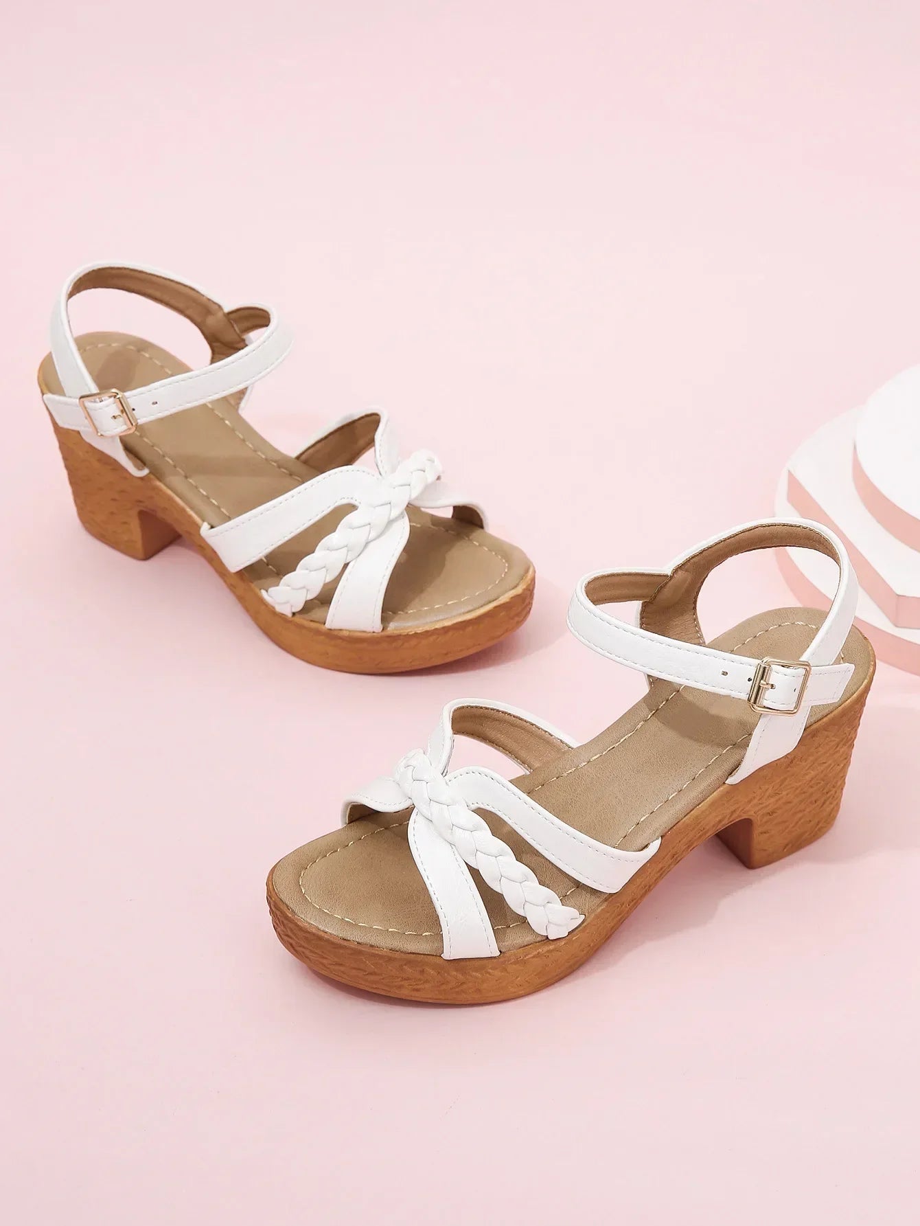 Elegant Back Strap Block Heels