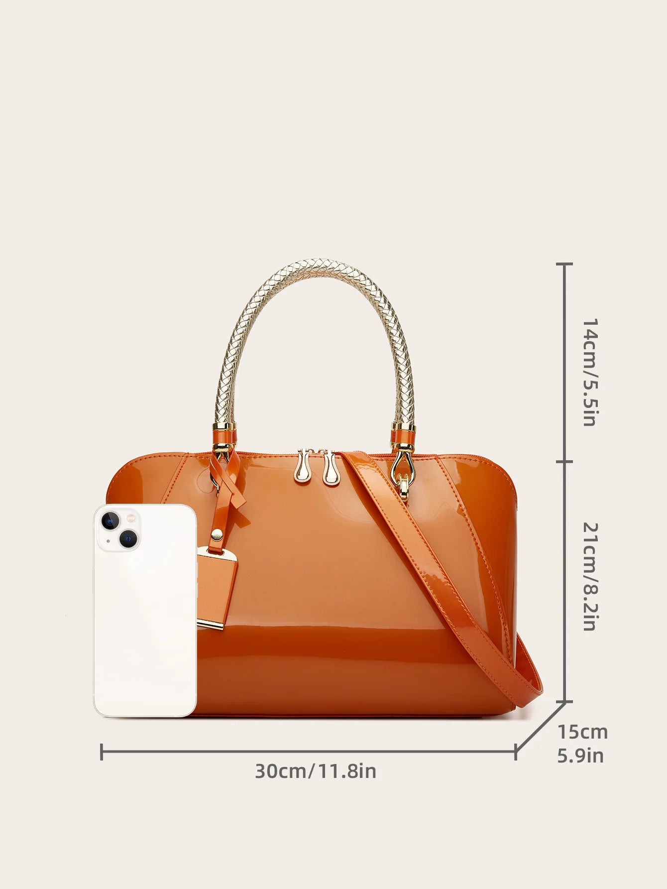 ABQP New Women's Handbag Luxury Brand Fashion Patent Leather Women's Shoulder Bag Large Capacity Boston Women's Bag High Quality