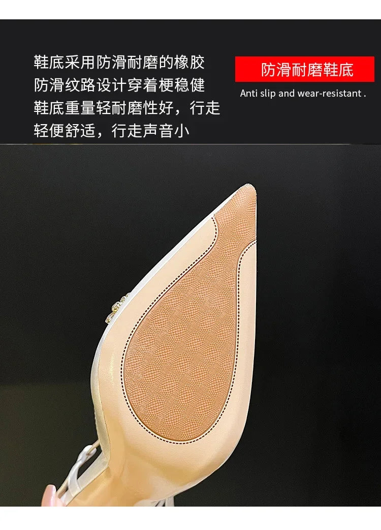 Crystal Buckle Pointed Pumps
