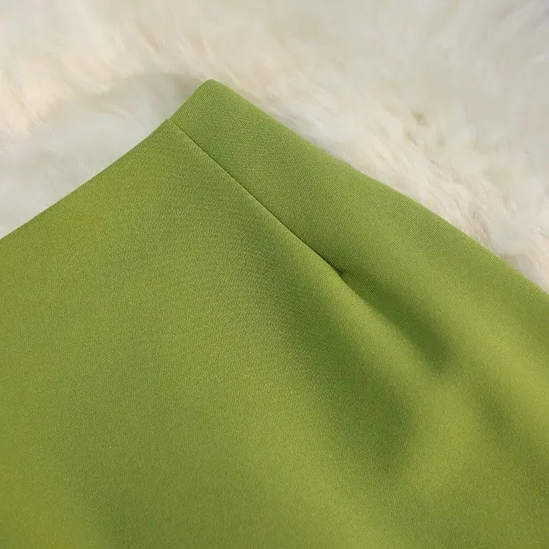 Tailored High Waist Solid Split Midi Skirt for Women