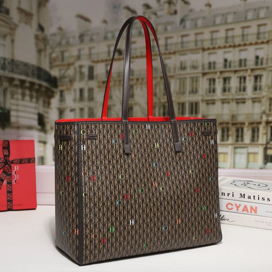 Lightweight Letter Print Shoulder Tote Bag for Women