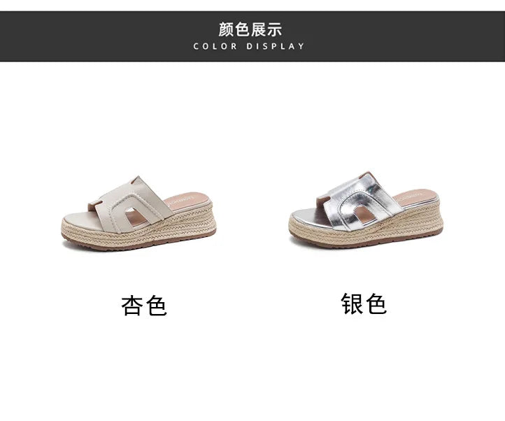 Vintage Retro Wide Strap Platform Casual Sandals For Women
