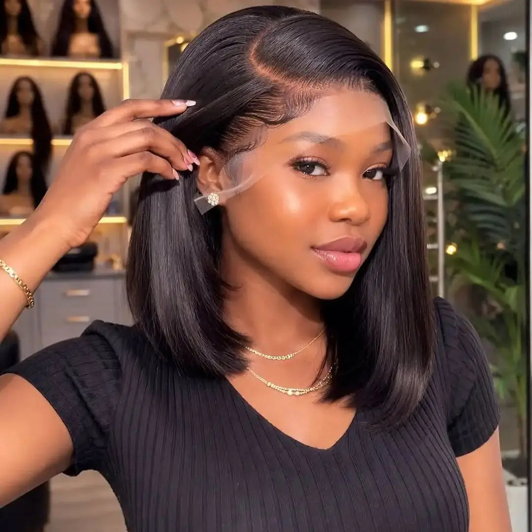 Straight Bob Human Hair Lace Front Wig