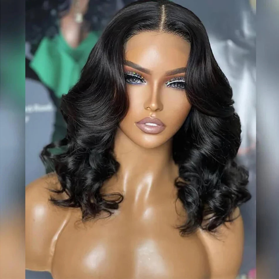Glueless Short Human Hair Body Wave Bob Wig for Women