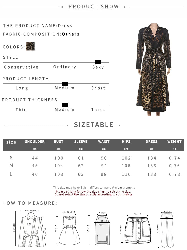 Cutemew Trench Leopard Print Coat Women Hipster Fall Warm Lapel Neck Full Sleeve Coquette Street Adjustable Belt Lady Outwear