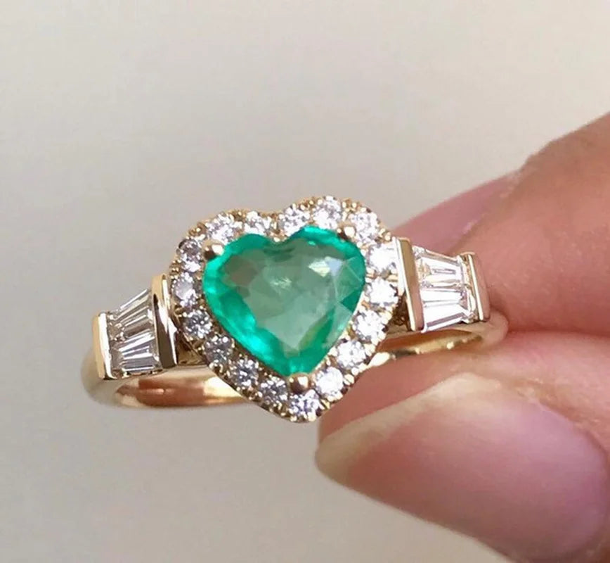 Heart Shaped Zircon Wedding Ring