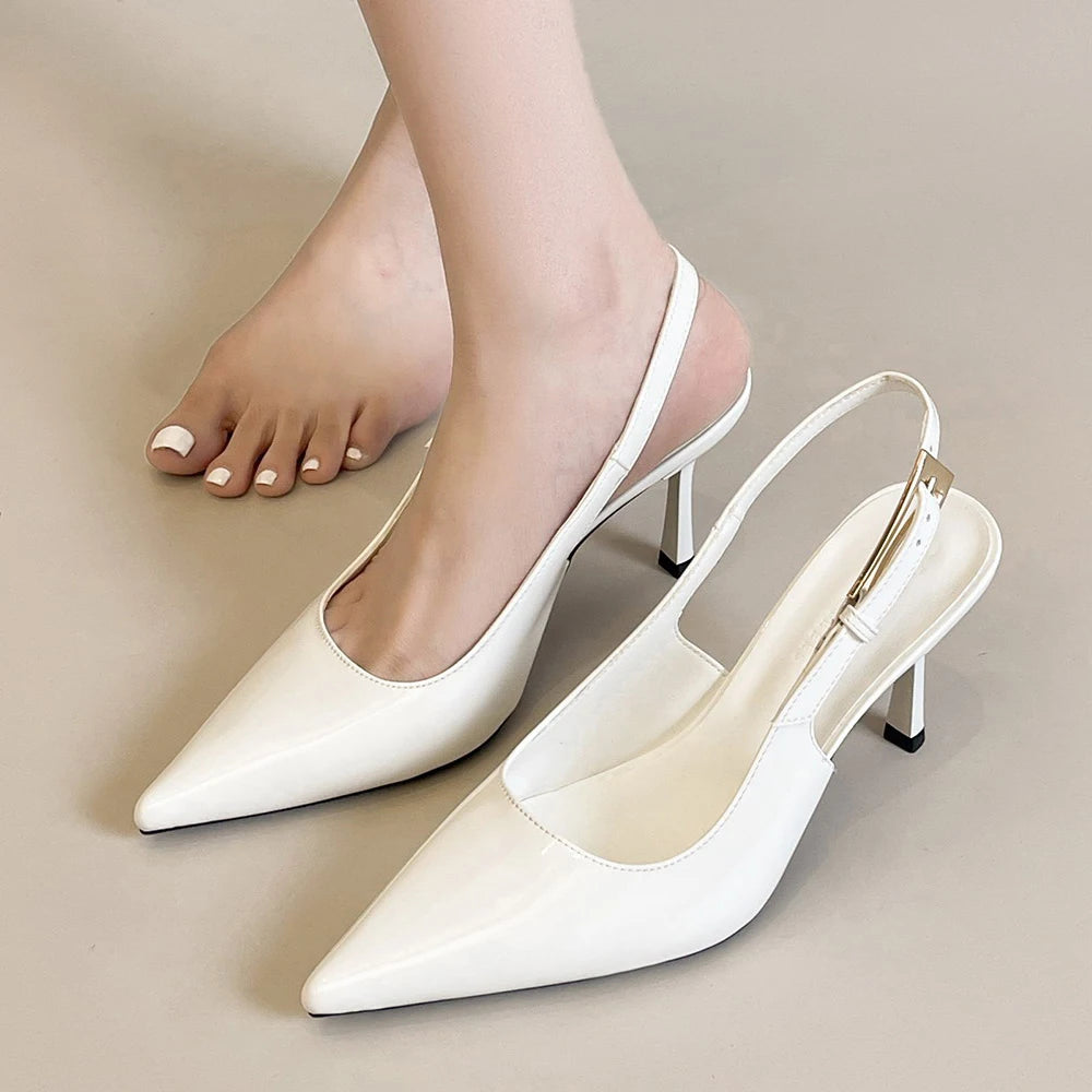 Patent Leather Buckle Strap High Heel Pumps for Women