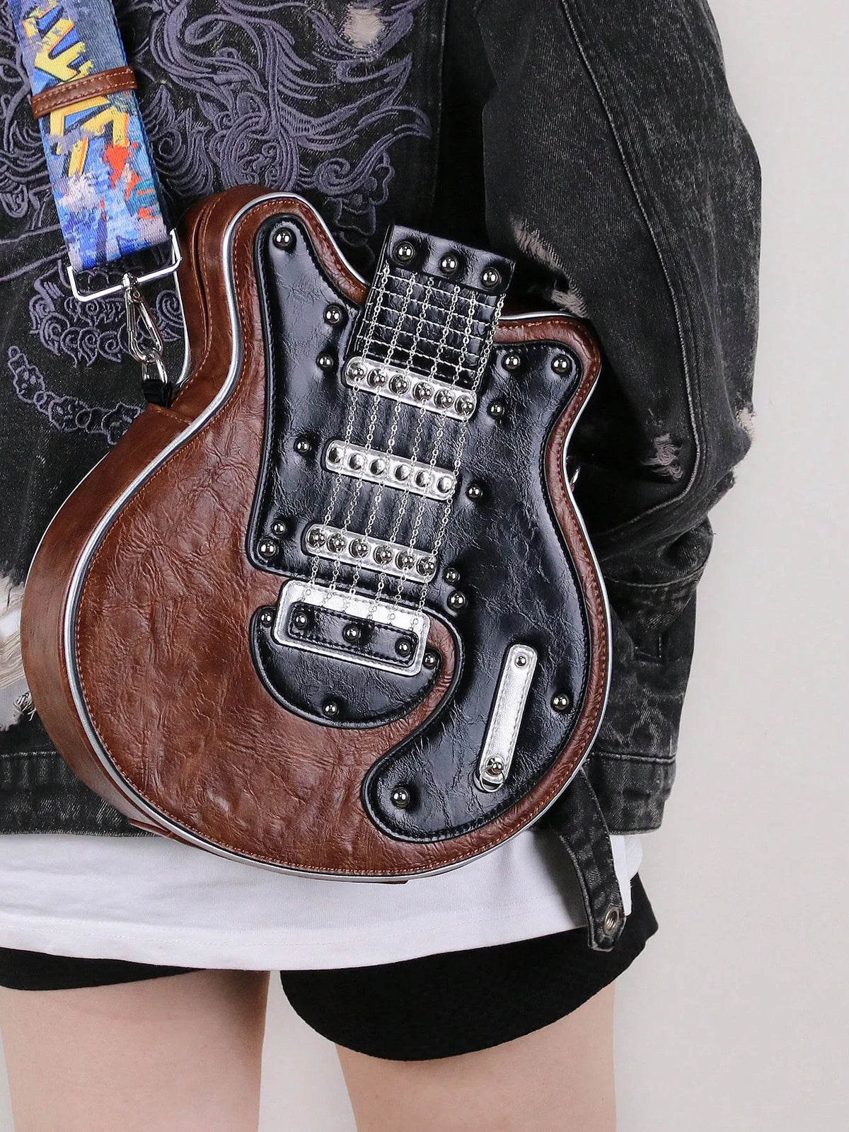 Y2K Guitar Shaped Crossbody Bag