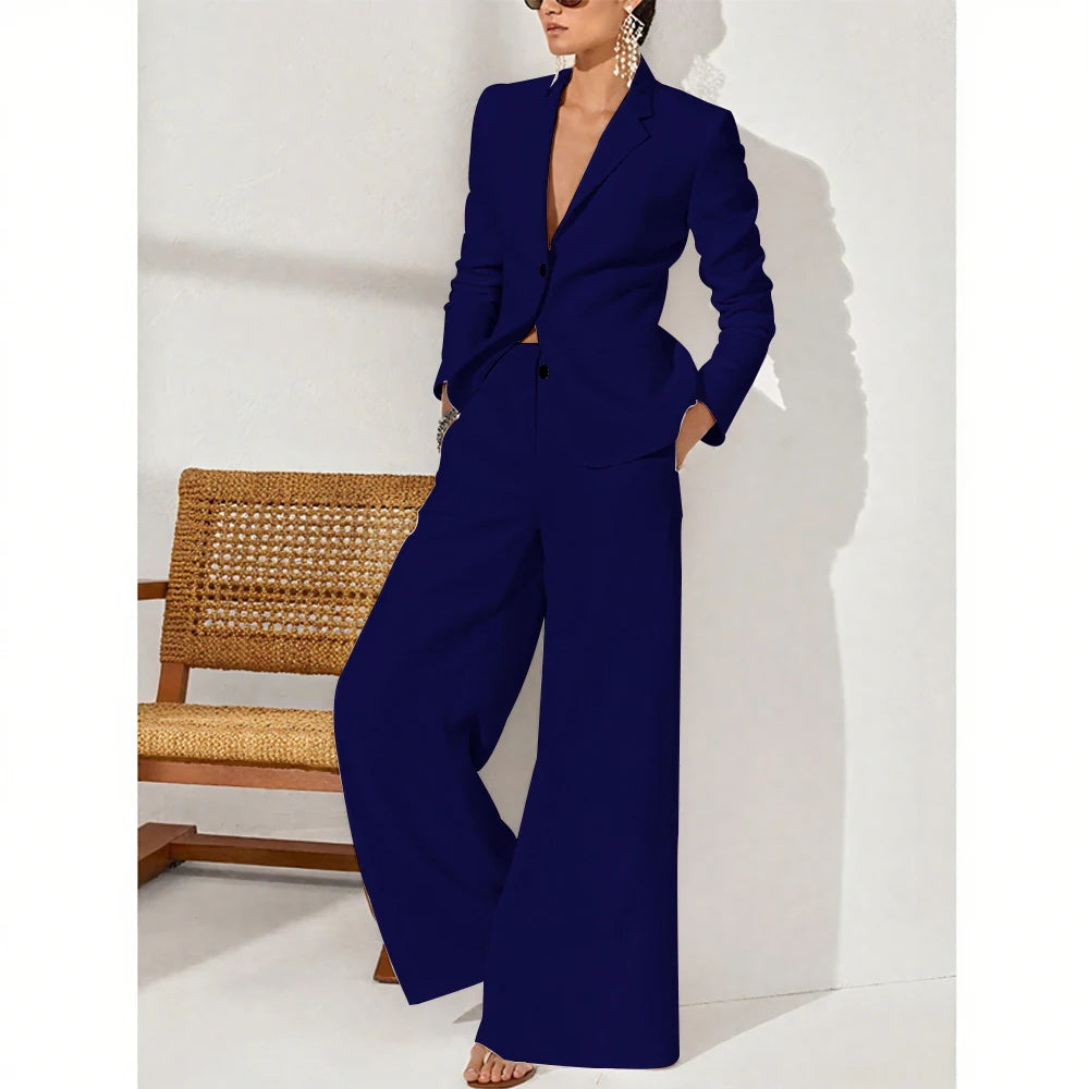 Summer Linen Women Pants Sets White Fashion Notch Lapel Single Breasted 2 Piece Elegant Chic Daily Casual Office Female Suit