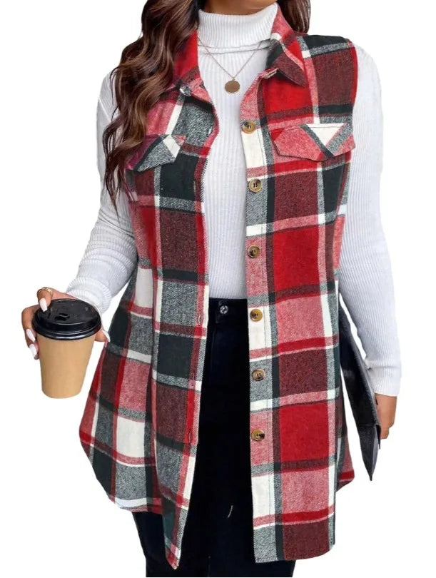 Plaid Sleeveless Shirt