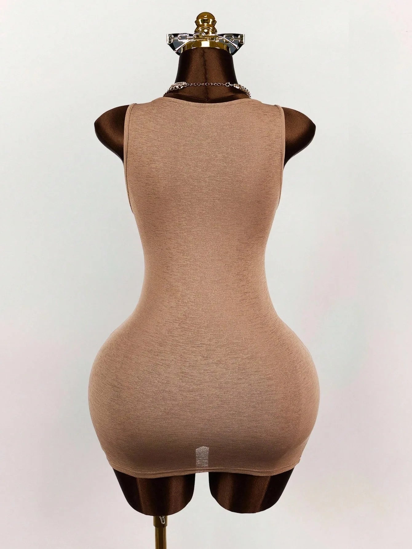 Letter Print Sleeveless Rivet Bodycon Mini Dress for Women