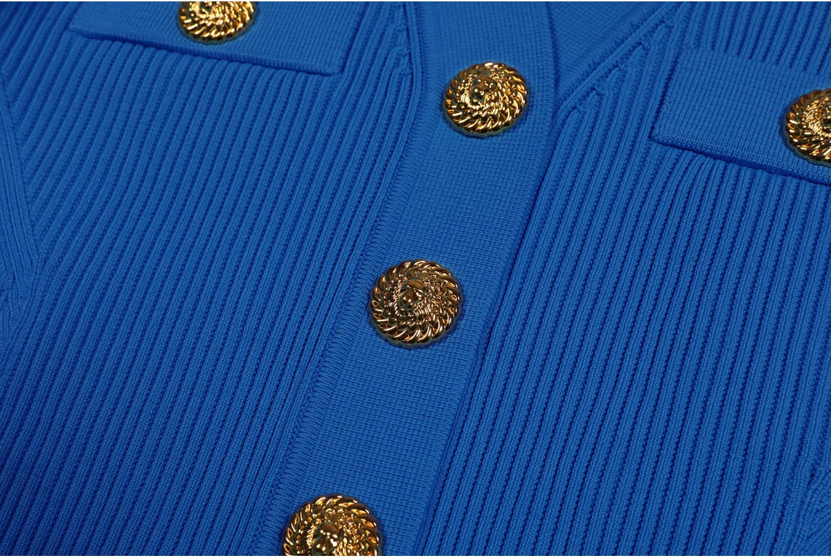 High-end Spring and Autumn New Fashion Women's Knitted Jacket Slim Elegant Commuter Knitted Top Cardigan Hidden Button Sweater