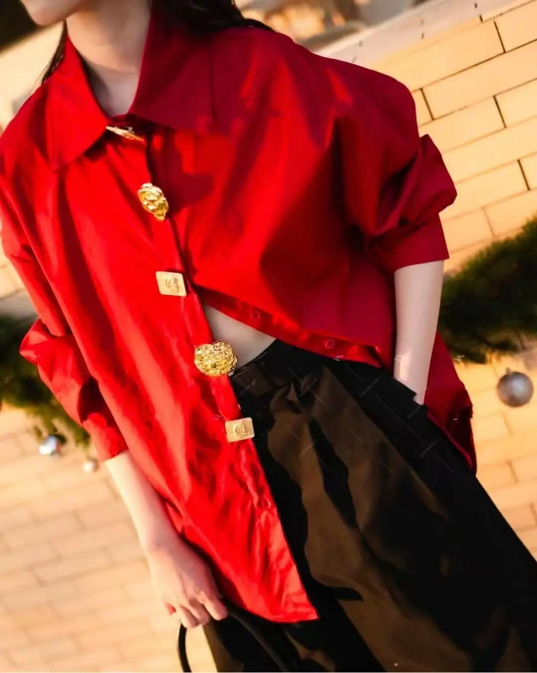 Loose Fit Long Sleeve Blouse