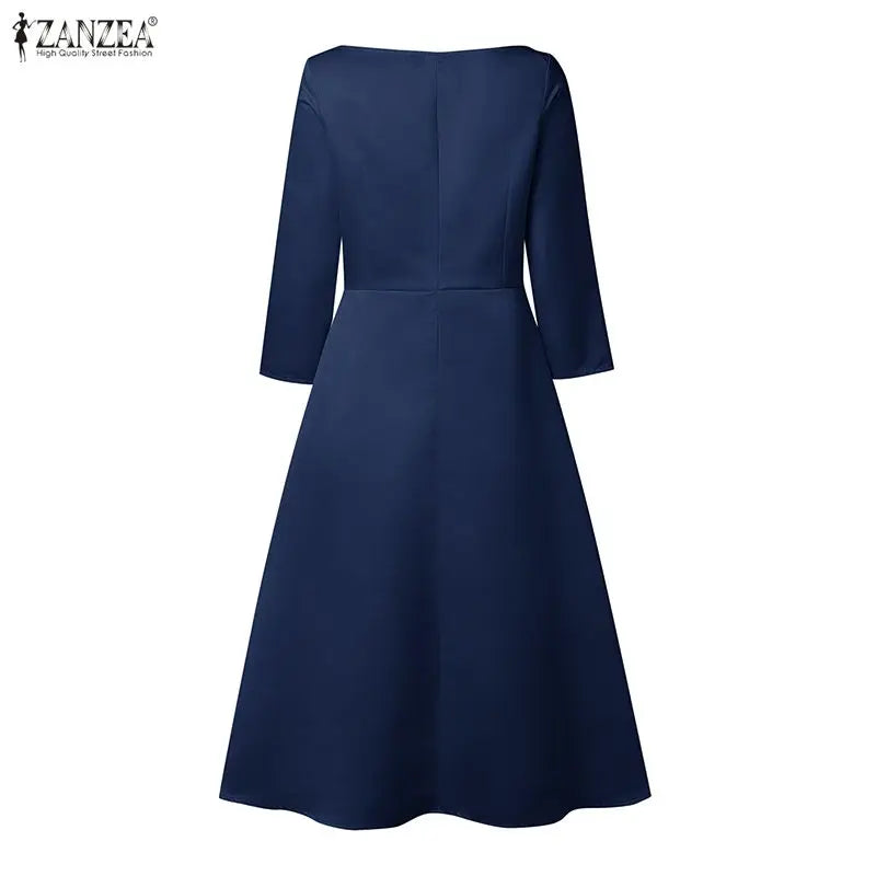 Satin Boatneck Midi Dress