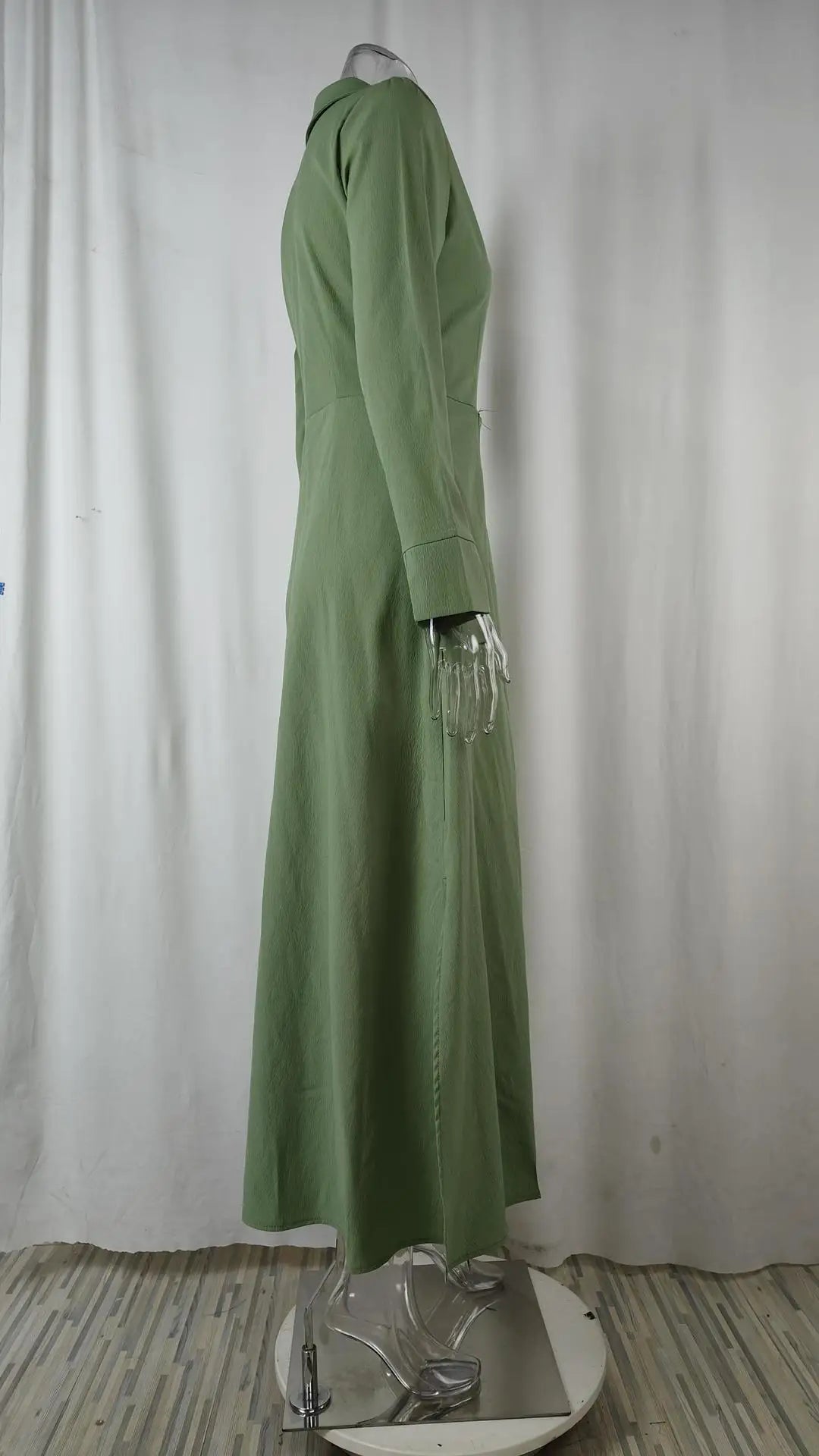 Autumn Elegant Long Sleeve V Neck Shirt Dress for Women