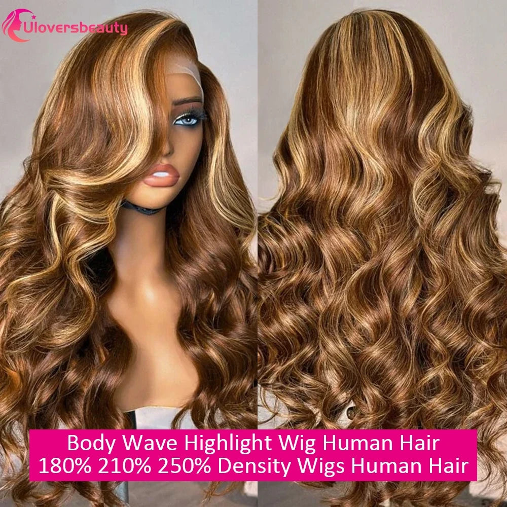 Highlight Body Wave Lace Front Human Hair Wig for Women