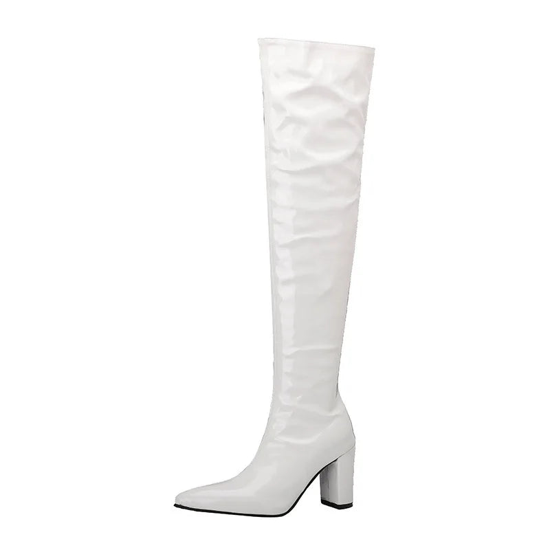 Sexy Over The Knee Boots Pointed Toe Zipper for Women