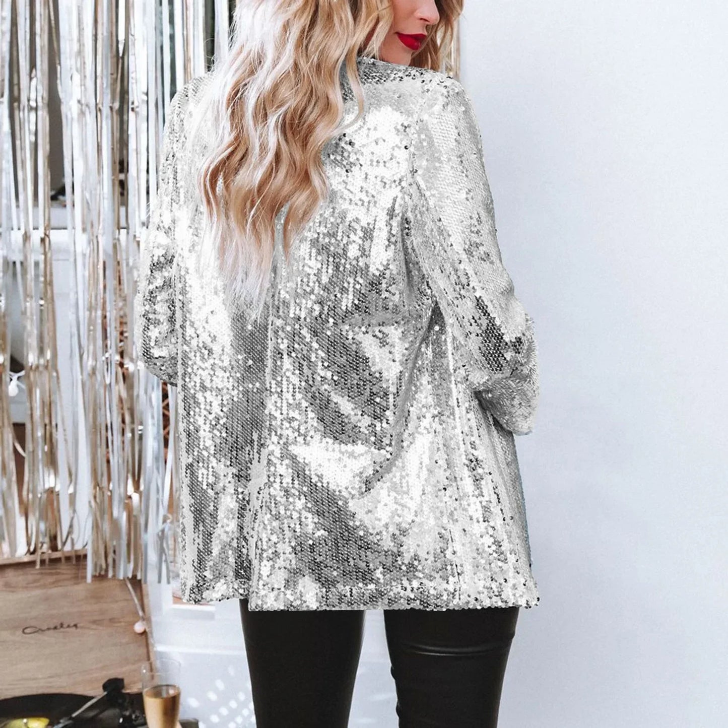 Customized 2025 New Women'sSequin Blazer Jackets Clothing Long Sleeve Elegant Jacket Autumn/Winter Collection Female Set