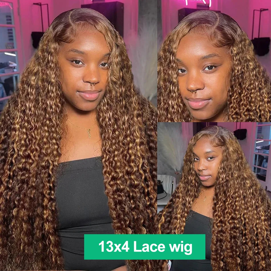 Ombre Honey Blonde Human Hair Lace Front Wig for Women