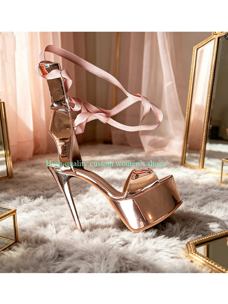 Extra High Waterproof Platform Stiletto Sandals for Women