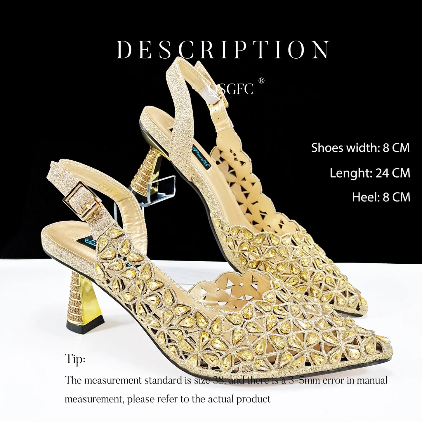 Happy Time Boutique, Exquisite Mini Bag with Pointed Toe Shoes, Sexy Stiletto High-Heeled Shoes, Small Metal Bag in Hand