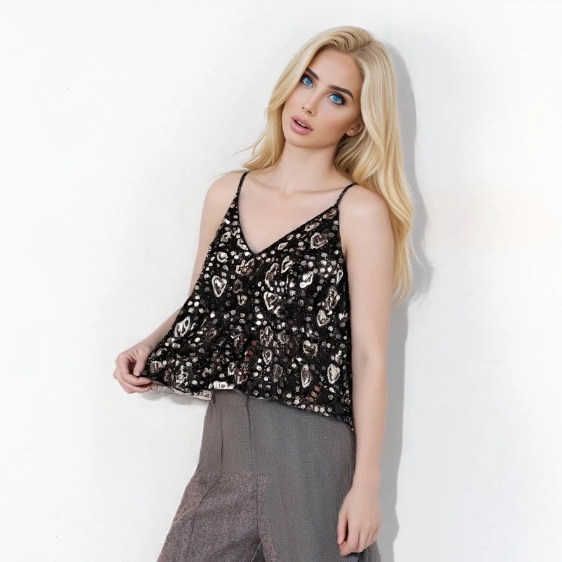 Festival Sparkle See Through Sequin Camisole for Women
