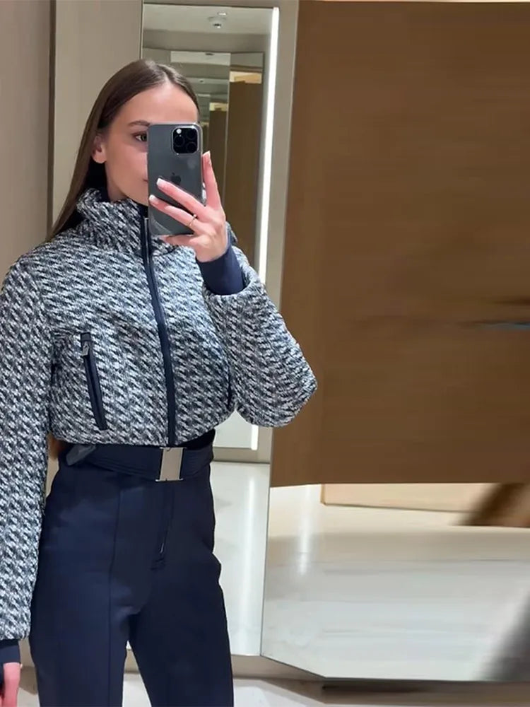 Fashion Print Thickened Cozy Winter Jumpsuit for Women