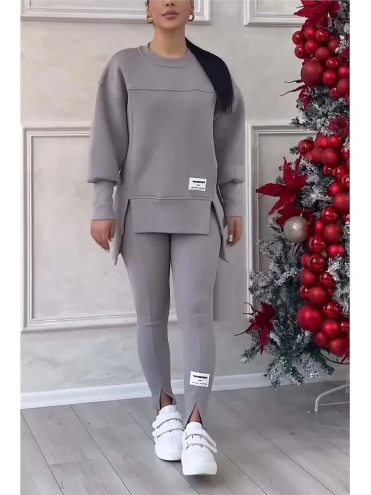 Elegant Autumn Two Piece Sweatshirt Set