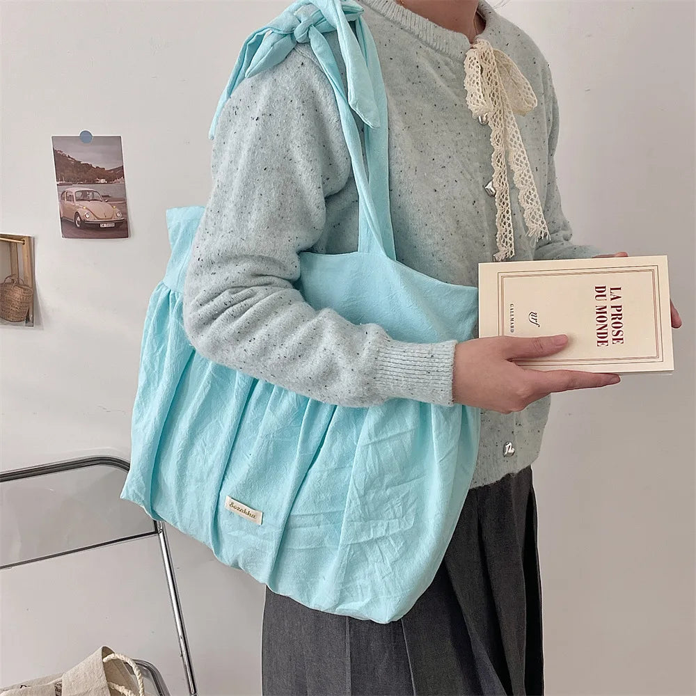 Casual Large Capacity Belted Canvas Tote Bag for Women