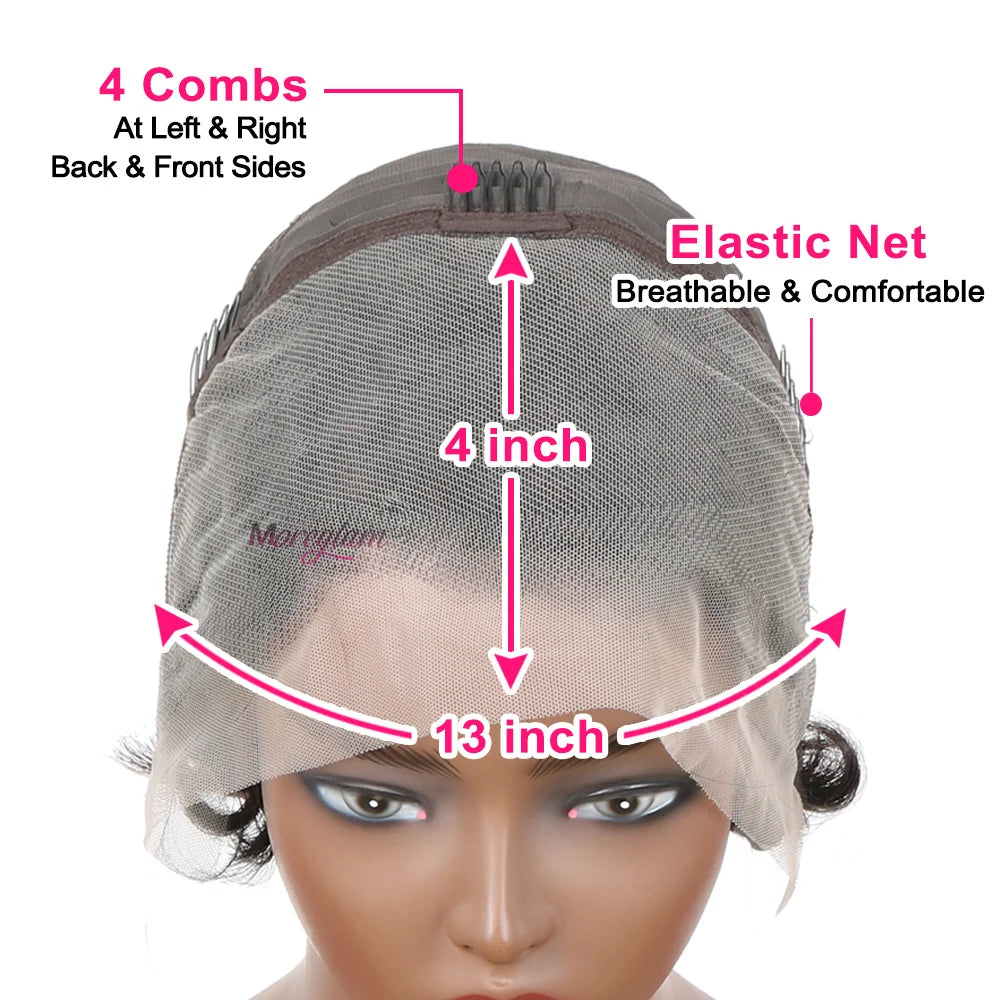 Chocolate Brown Pixie Cut Lace Front Human Hair Wig for Women