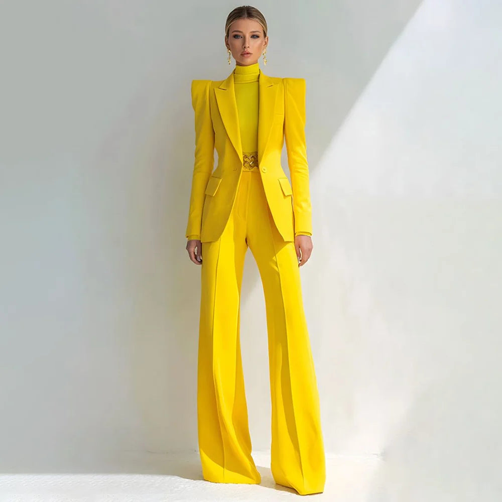 Stylish Double Breasted Two Piece Pantsuit for Women