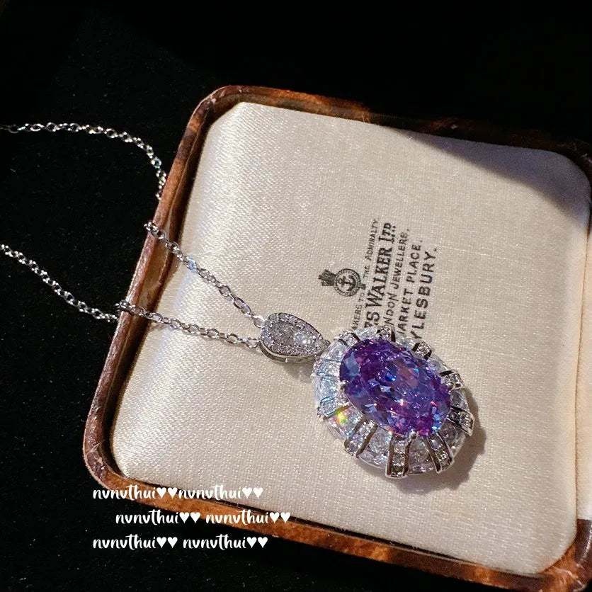 Elegant Geometric Amethyst Bridal Jewelry Set for Women