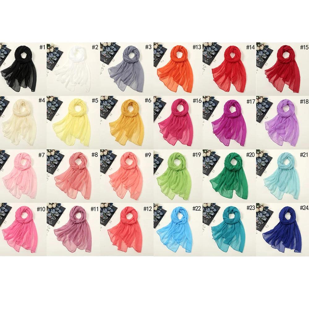 Oversized Chiffon Sun Protection Beach Wrap Scarf for Women
