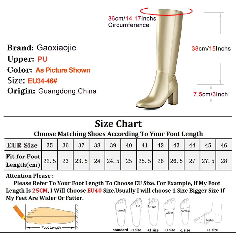 Knee High Platform Boots With Thick Heels for Women