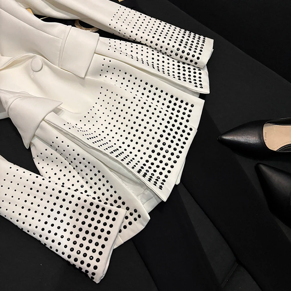 TWOTWINSTYLE Solid Design Sense Blazers For Women Lapel Long Sleeve Spring Casual Slimming Jackets Female Fashion New KJA520459