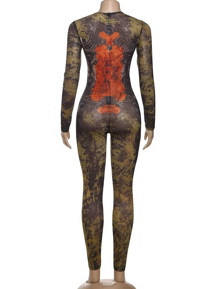 Slim Fit Long Sleeve Ankle Length Jumpsuit for Women