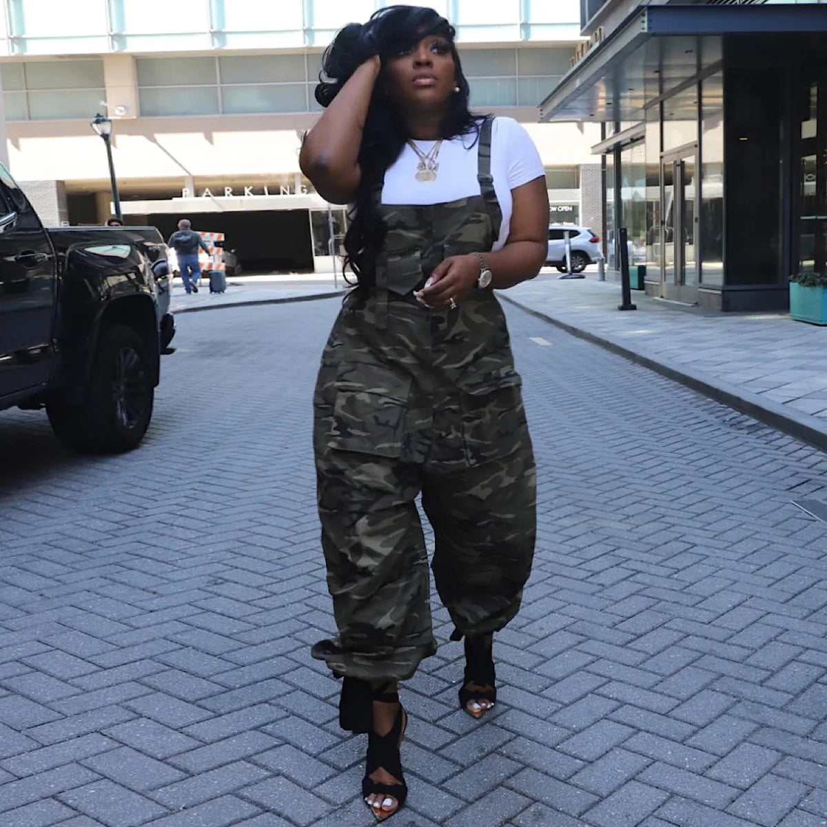 Camouflage Cargo Pocket Jumpsuit
