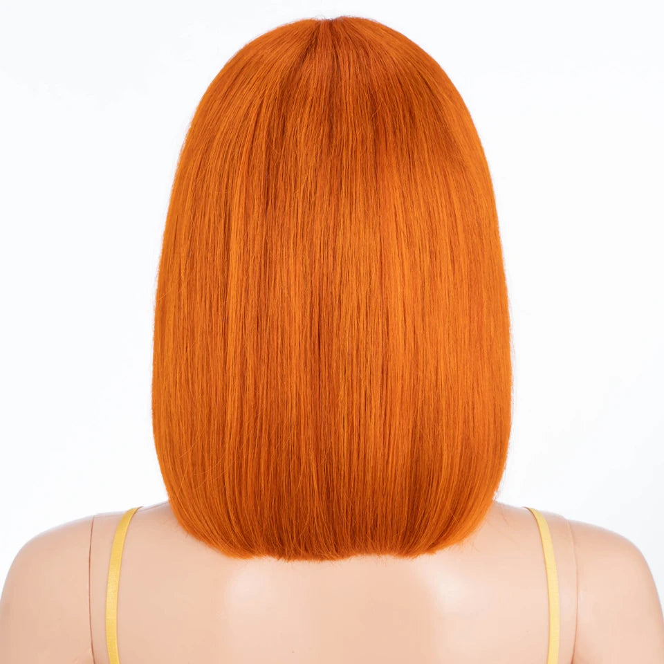 Short Straight Highlight Blonde Lace Front Bob Wig for Women