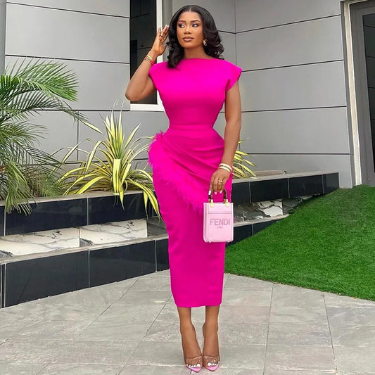 Slim Fit Sheath Midi Dress