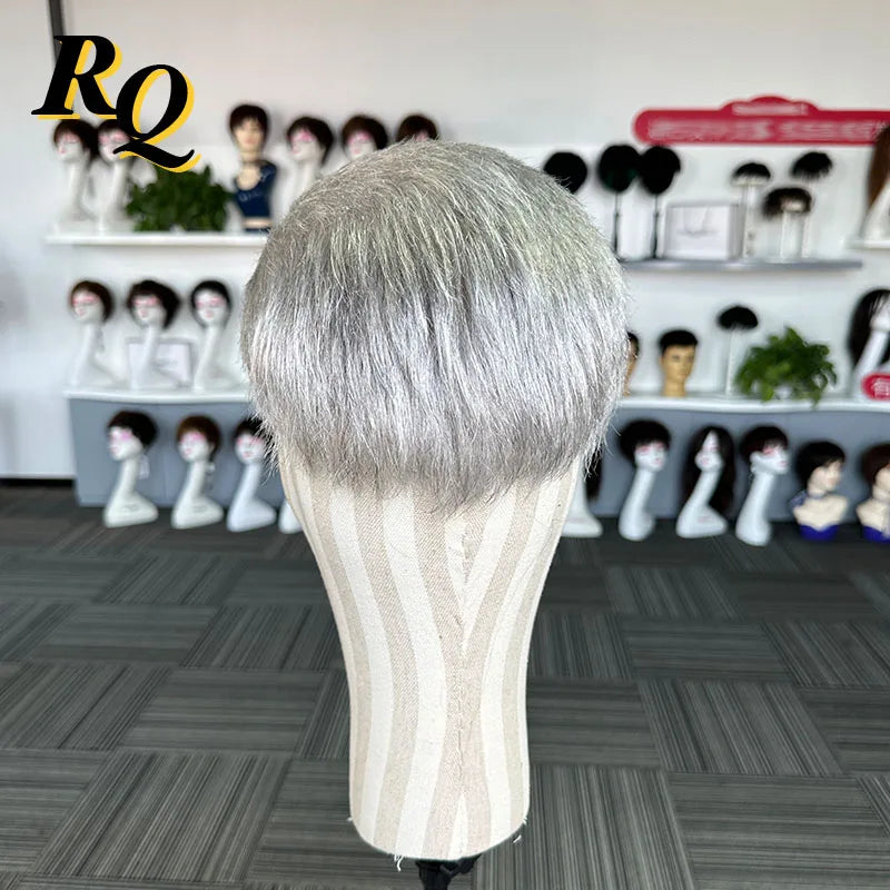Pre Styled Thin Skin Human Hair Replacement System For Men
