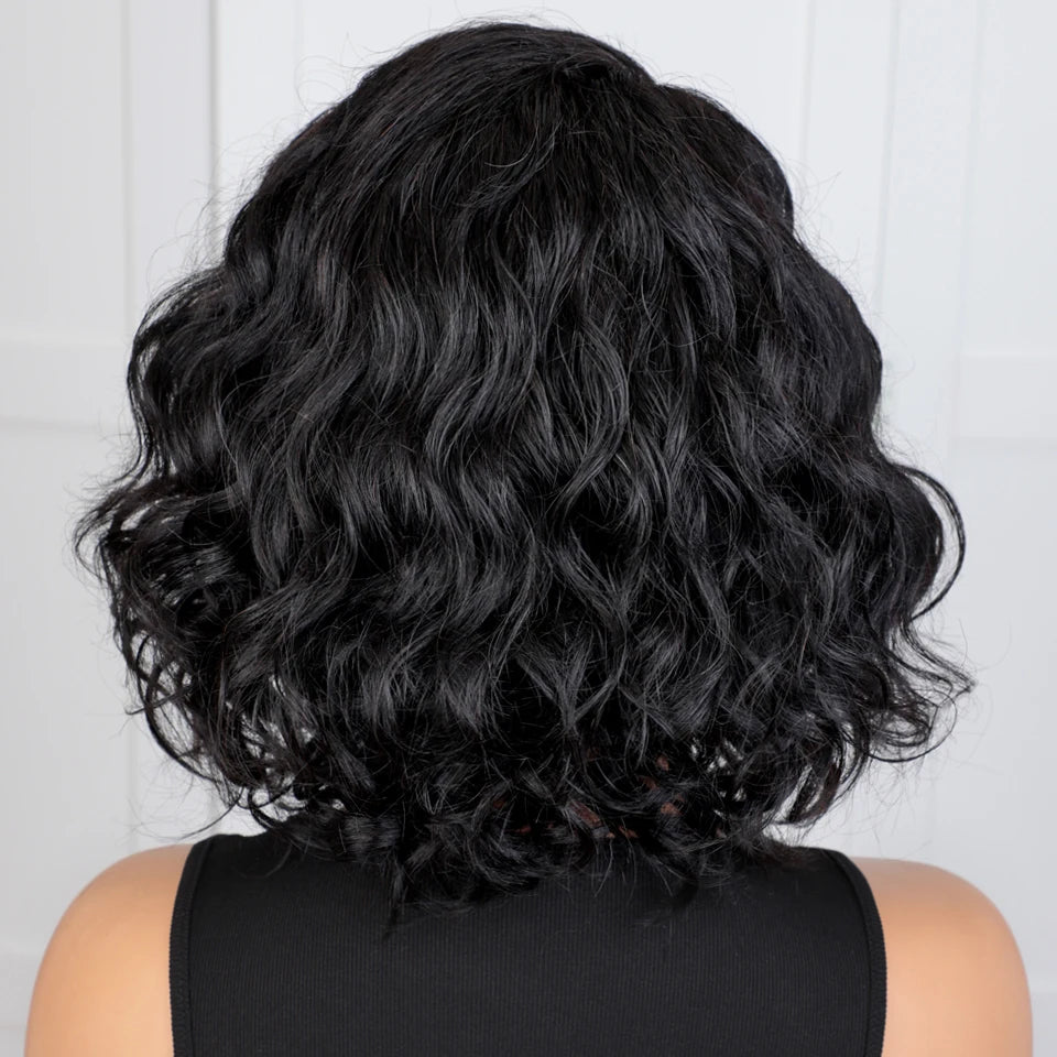 Short Deep Curly Bob Lace Front Human Hair Wig for Women