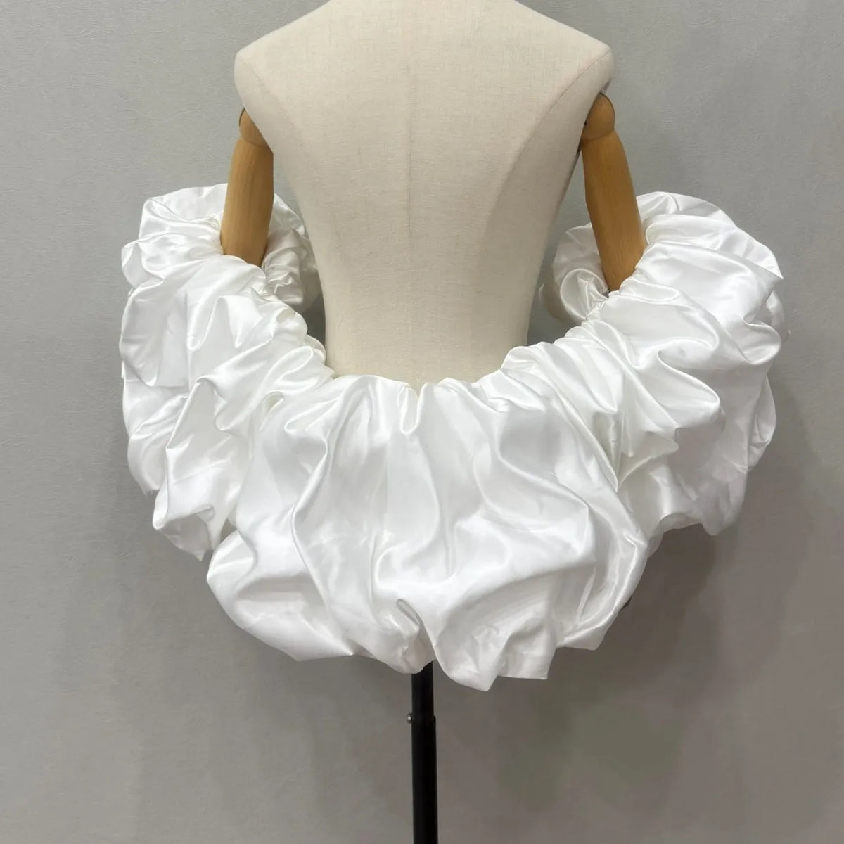 Satin Ruffled Off Shoulder Bridal Wrap