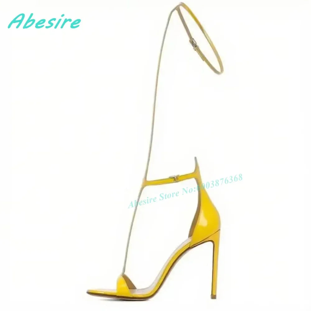 Elegant T Strap Ankle Wrap Gladiator Sandals For Women