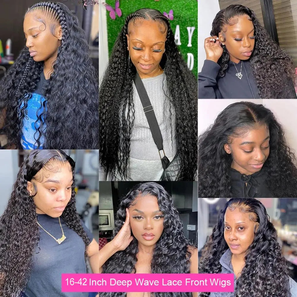 Preplucked Deep Wave Brazilian Lace Front Wig for Women