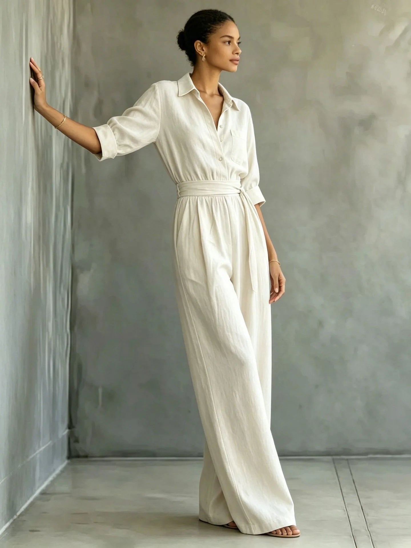 Solid Color Casual Loose Jumpsuit for Women Summer Vacation Streetwear
