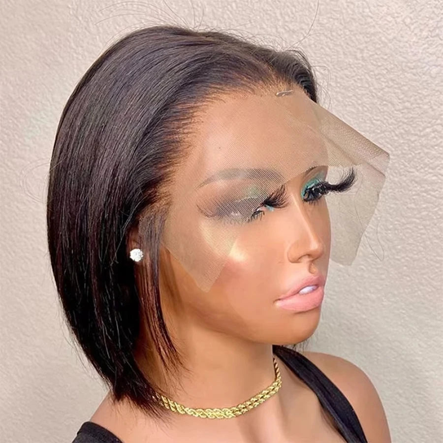 Straight Human Hair Lace Front Bob Wig For Women