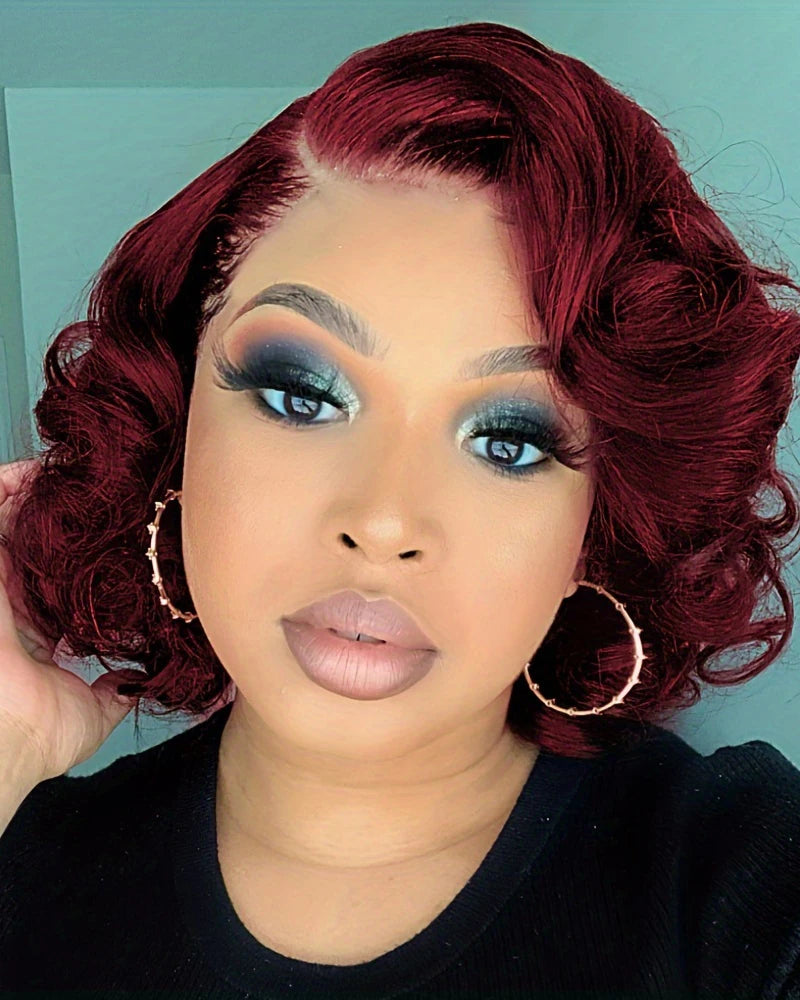 Natural Afro Curly Short Bob Synthetic Wig for Women