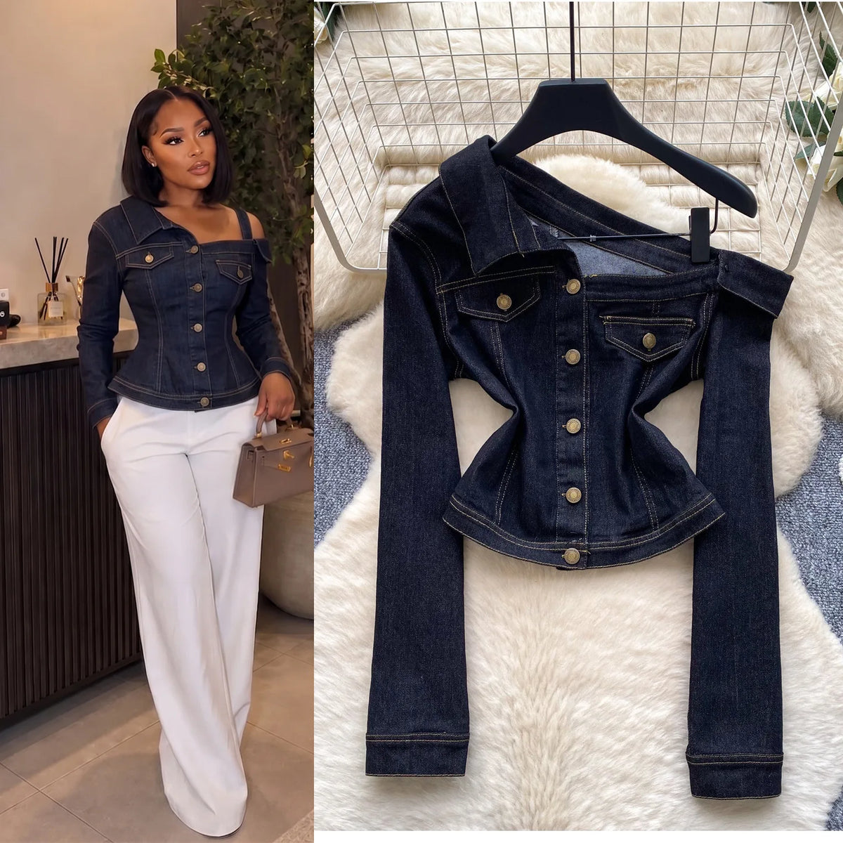 Women's Vintage Style Denim Shirt