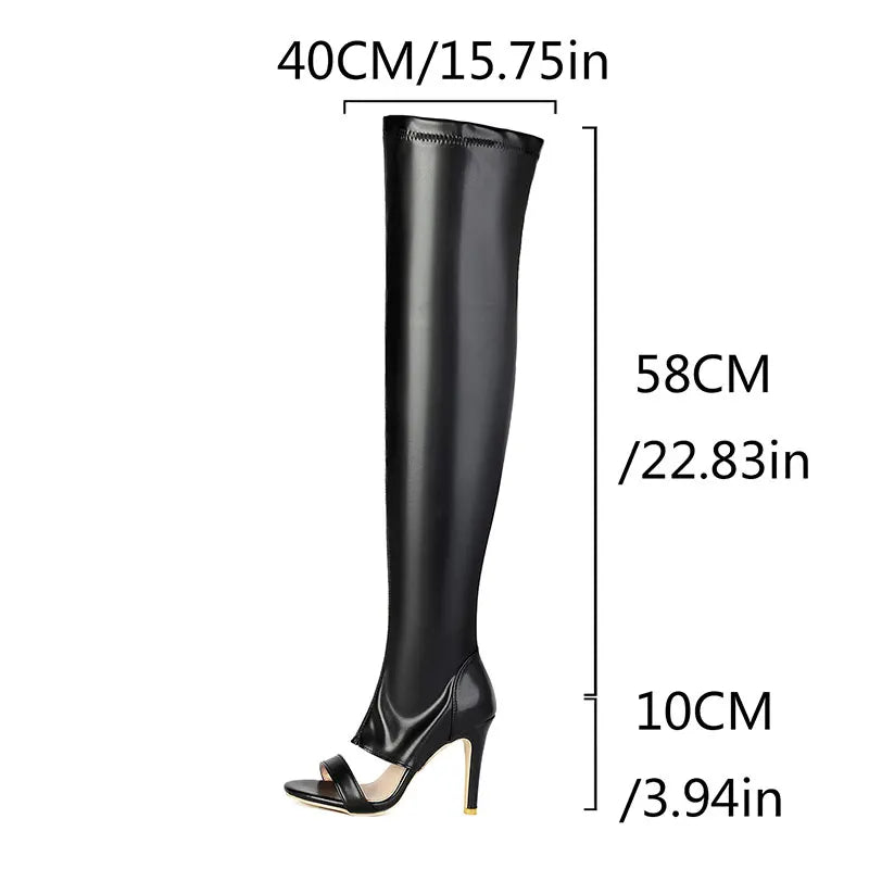 Breathable Peep Toe High Heel Over The Knee Boots for Women