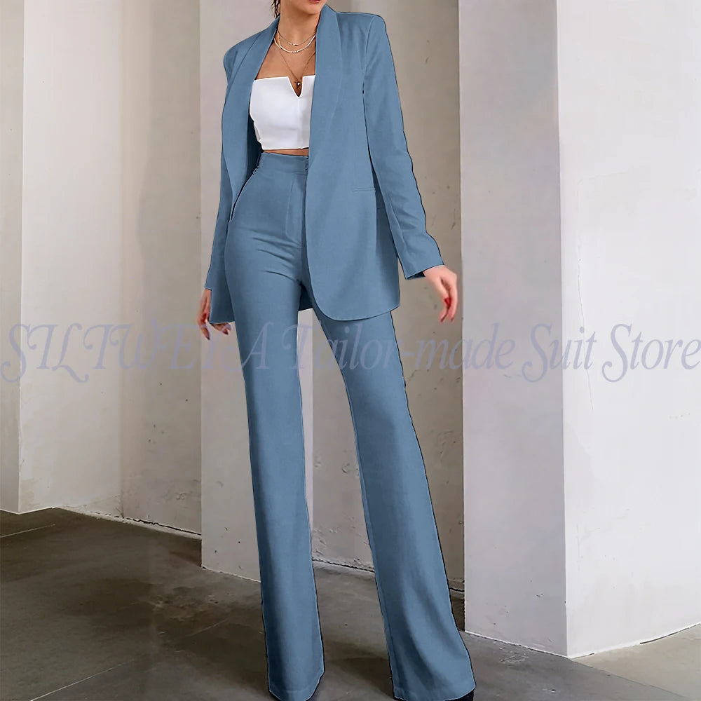 Classic Sophisticated Single Breasted Pants Set for Women